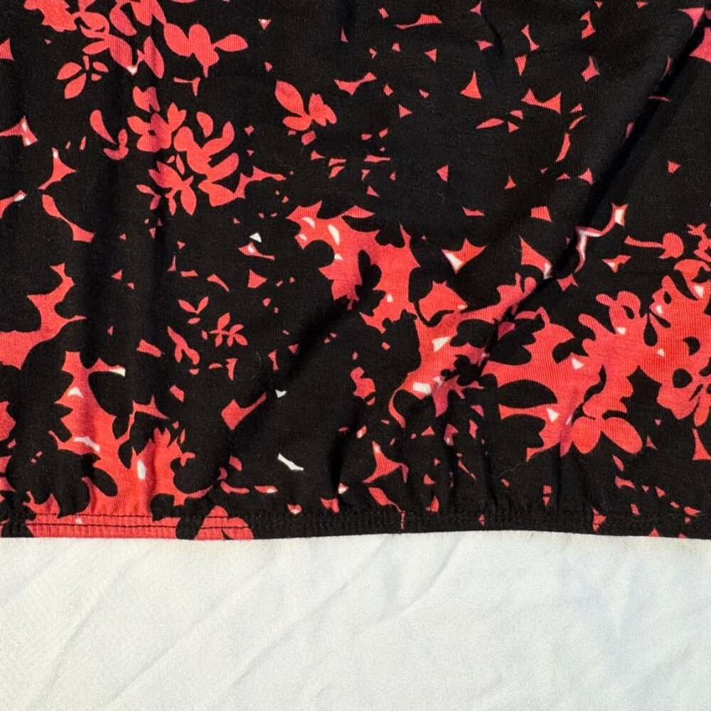 Anthropologie Deletta Black Pink Short Sleeve Size L NWT - Picture 6 of 8
